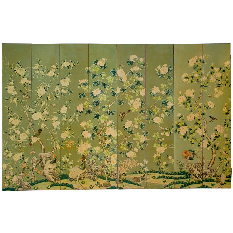 GRACIE Room sized Hand Painted Wallpaper Screen at 1stdibs 768x768