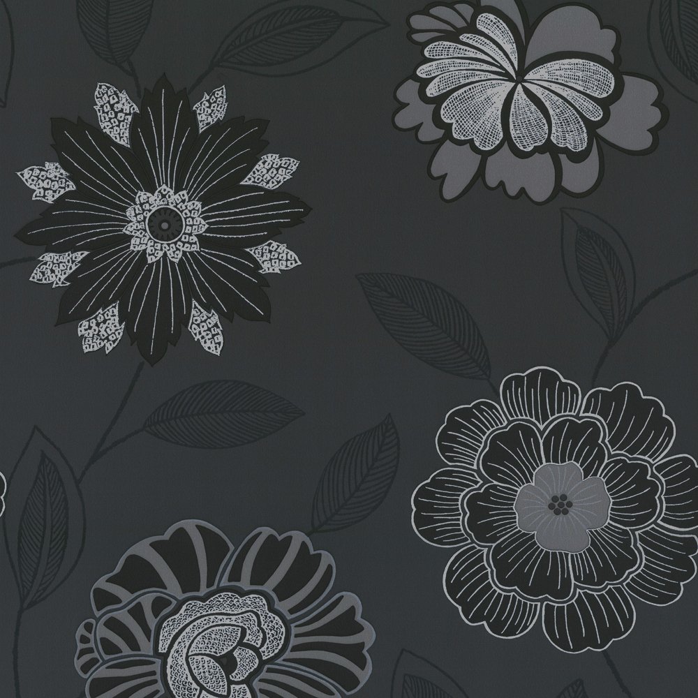 Free download wallpaper c2crown sapphire floral wallpaper black