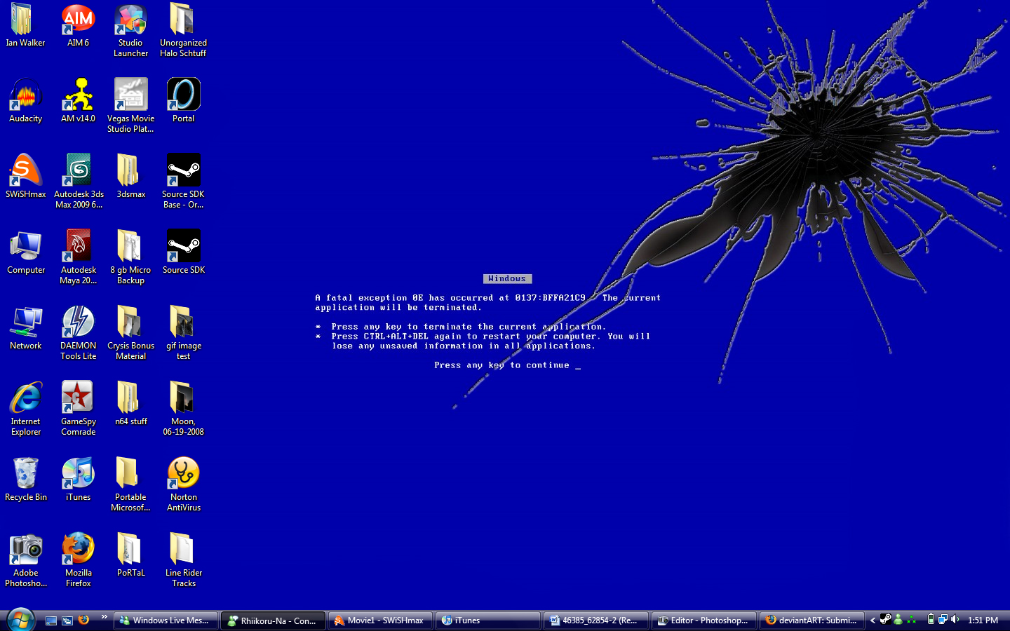 Blue Screen Of Death Wallpaper By neonomical65