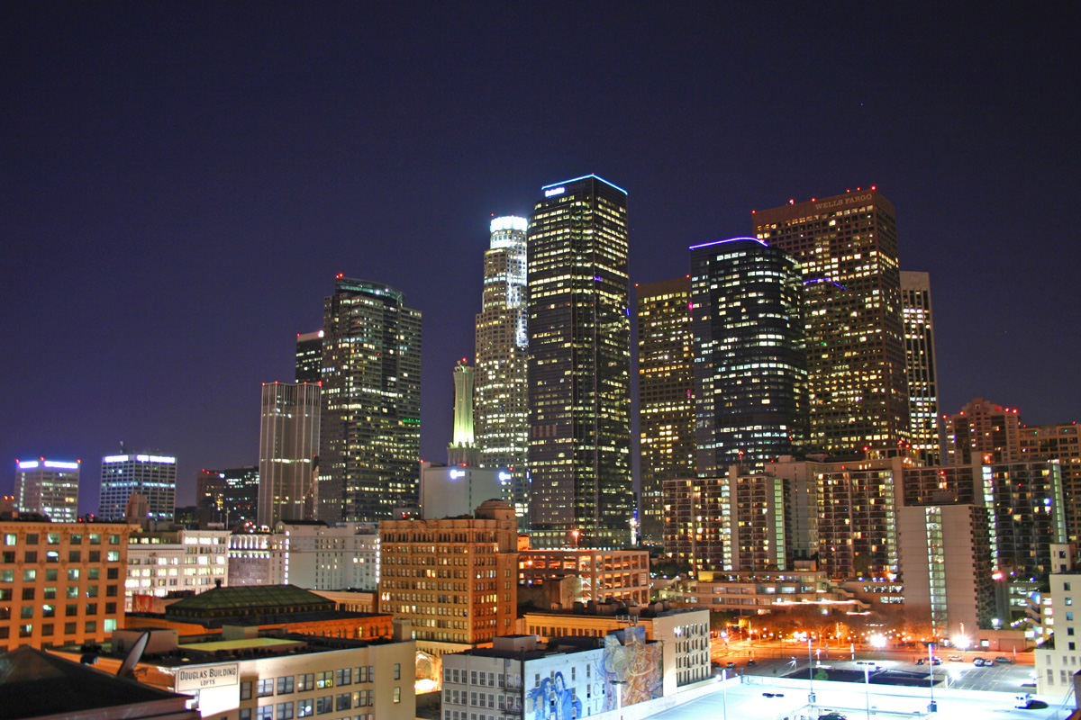 Los Angeles Skyline By Night Wallpaper