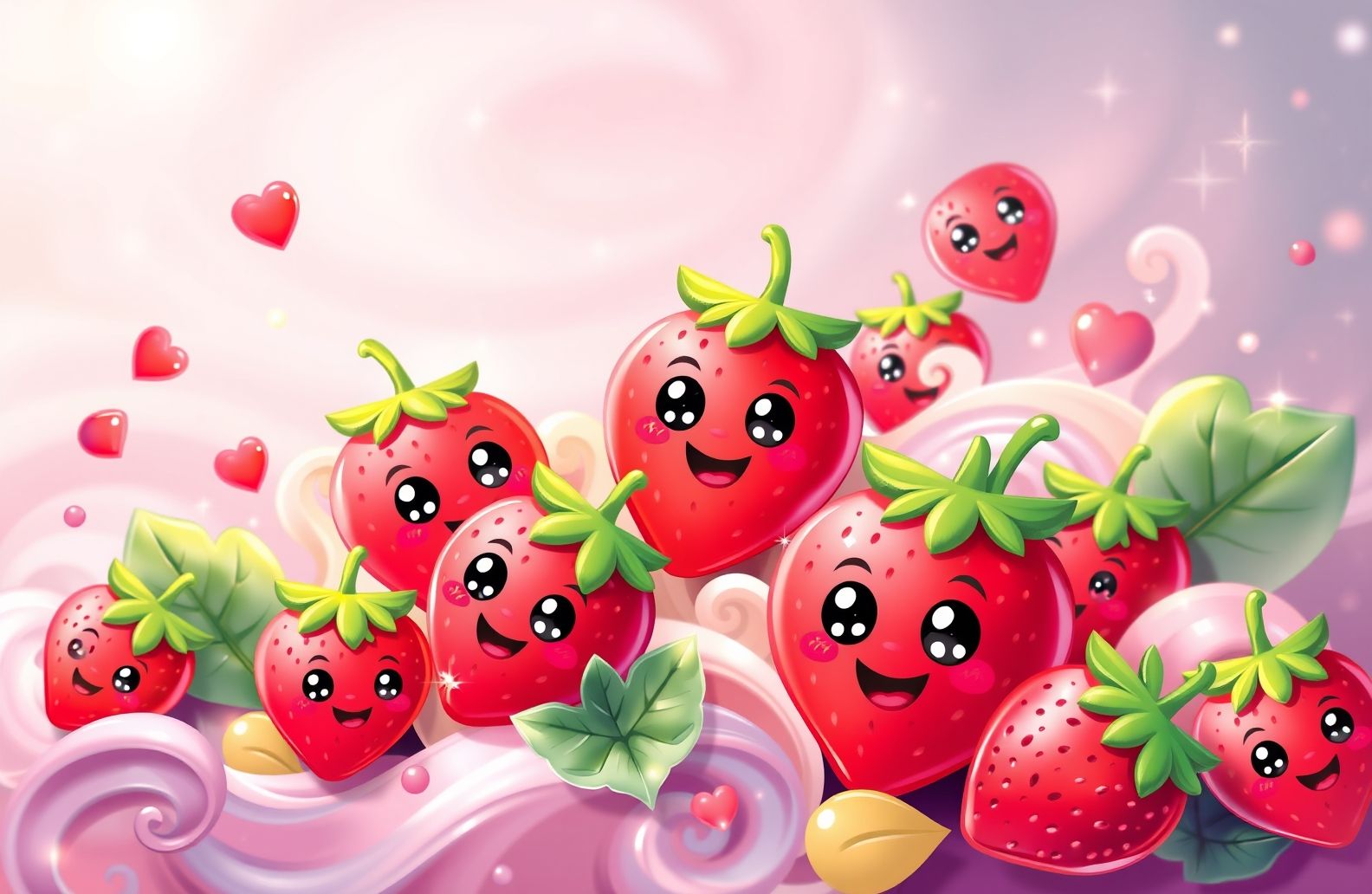 Kawaii Strawberry Wallpaper