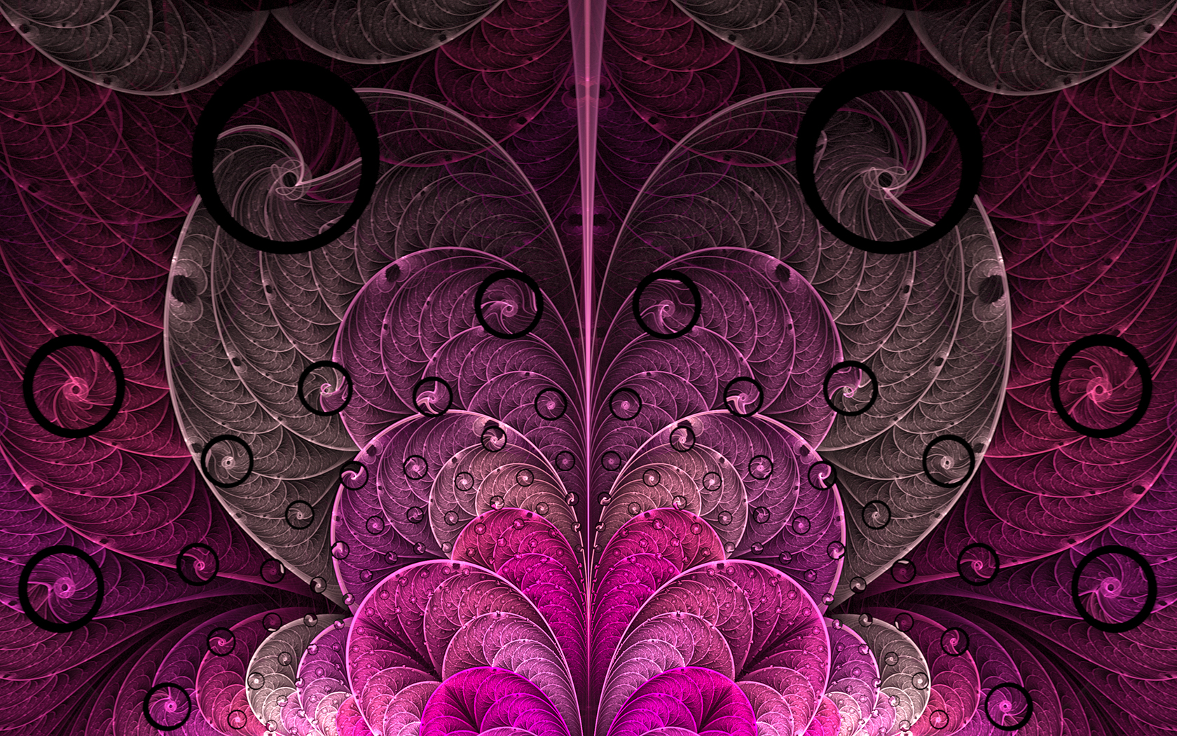 Pink Purple Hearts Fractal Wallpaper