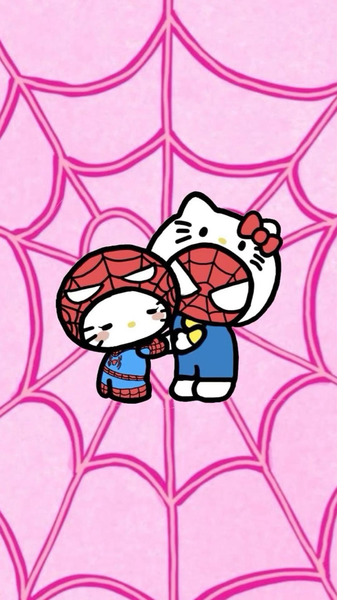 Spider Man And Hello Kitty In Wallpaper HD