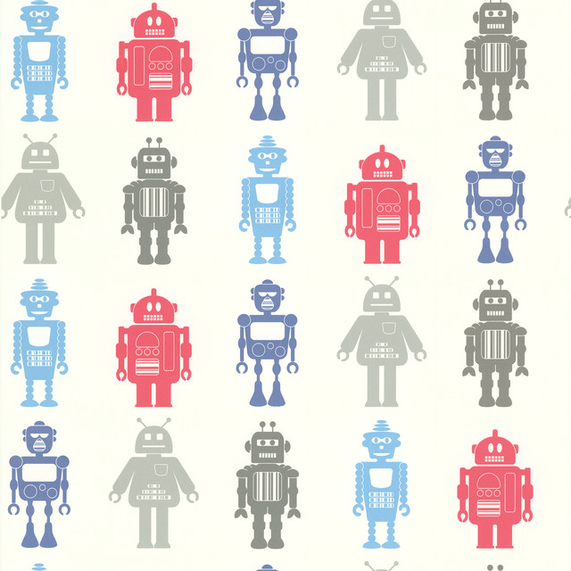 Robot League Multicolor Robots Wallpaper   Eclectic   Wallpaper   by