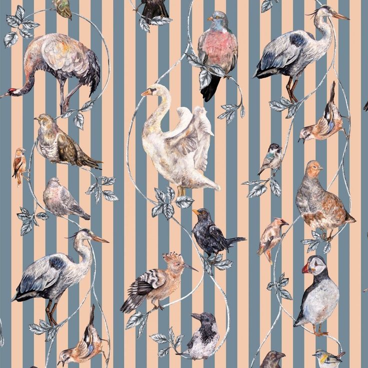 Hackney Empire Animal Wallpaper Birds And Stripes Prints