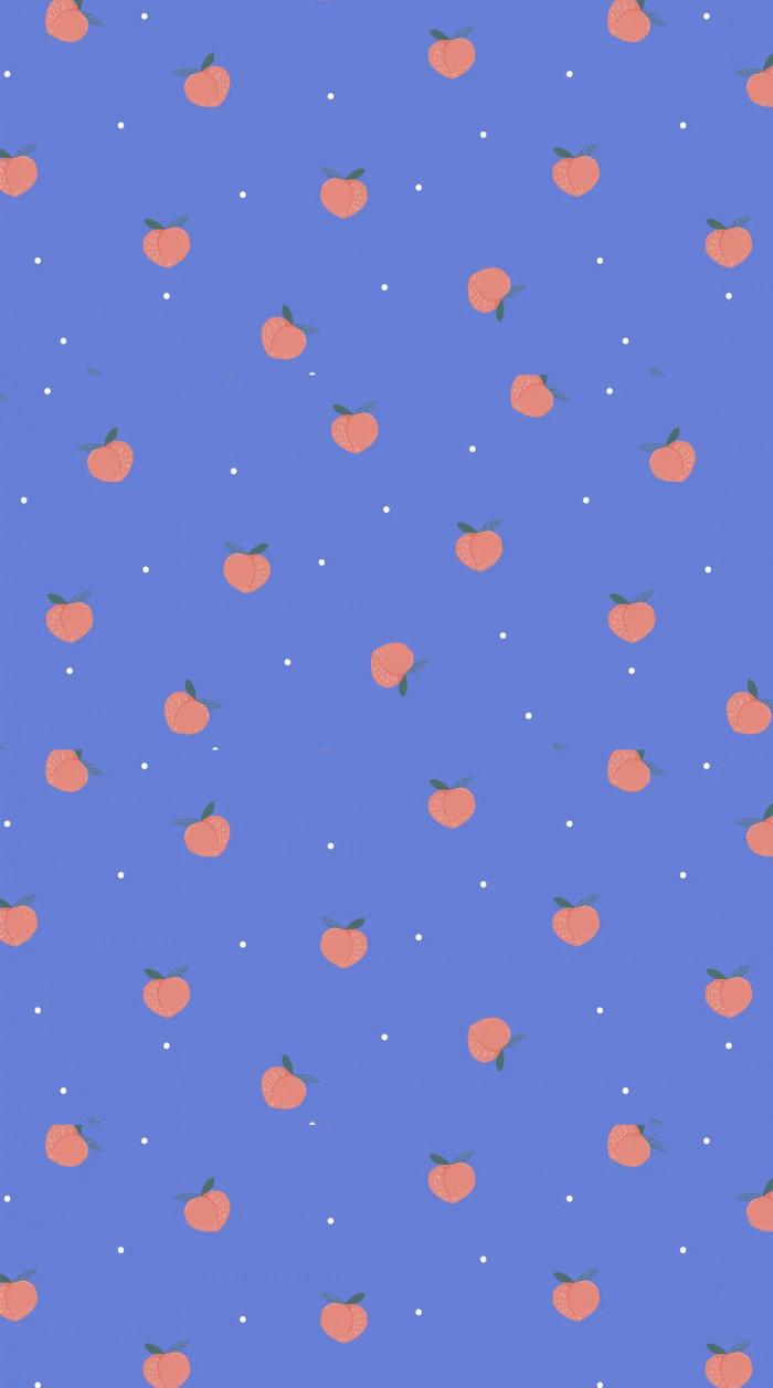 Cute Spring Wallpaper For Phone iPhone Peachy On Blue