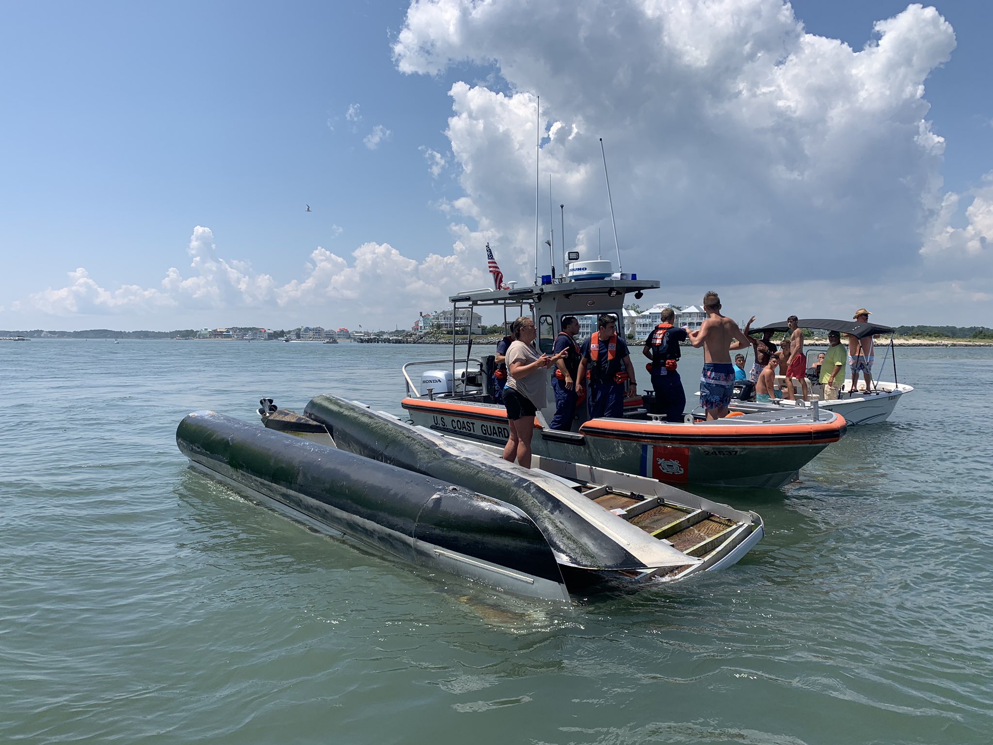 Rescued After Pontoon Boat Capsizes In Ocean City Inlet