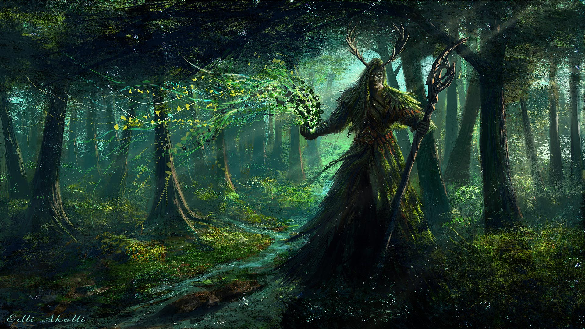 Wallpaper Druid In Forest