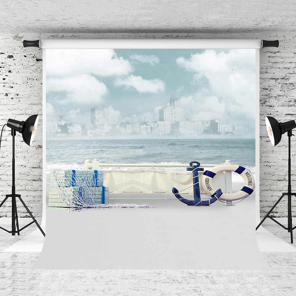Vinylbds 10ft Photography Background Beach Waves Clouds Backdrop