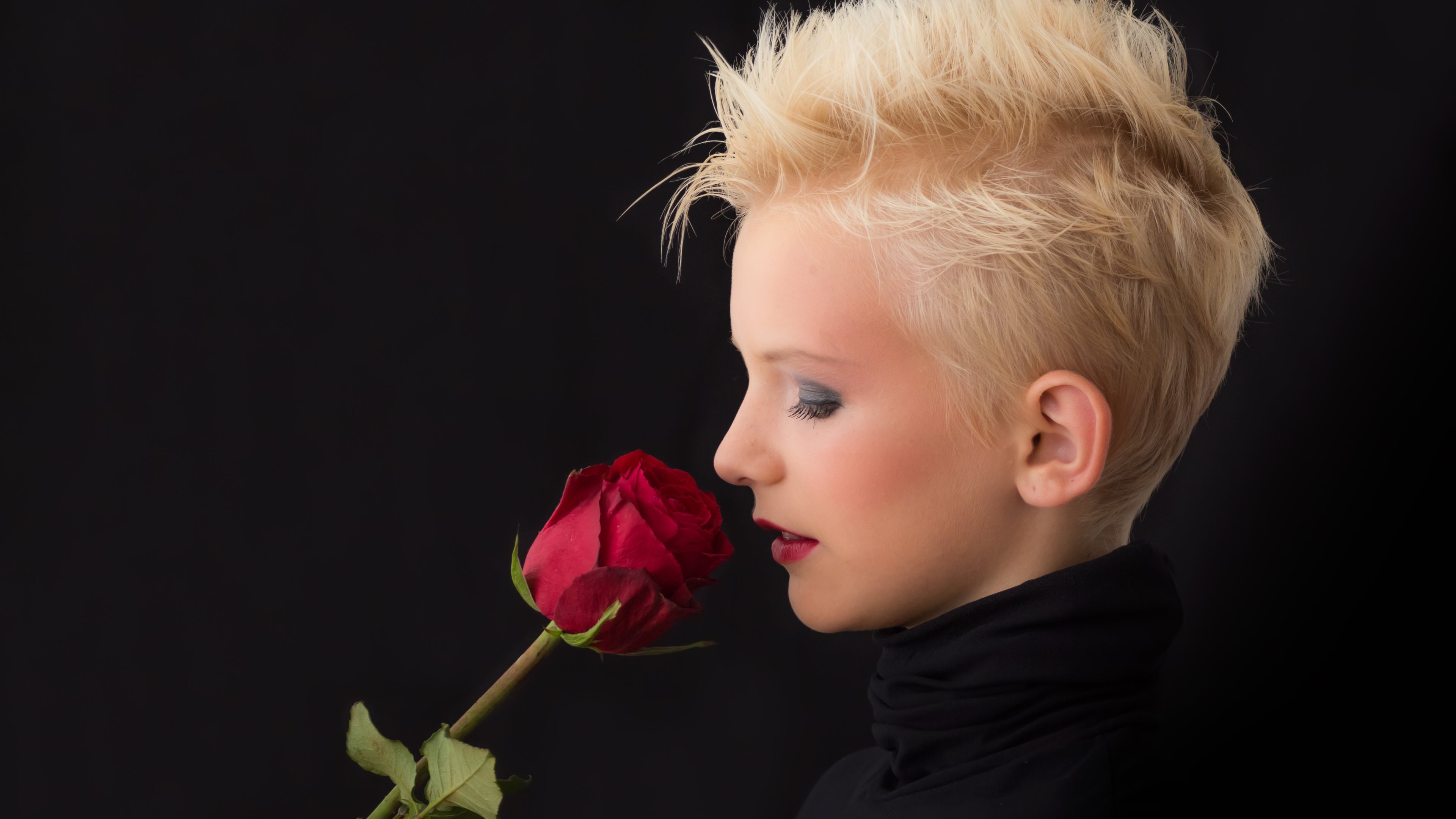 Girl and Red Rose uhd wallpapers   Ultra High Definition Wallpapers