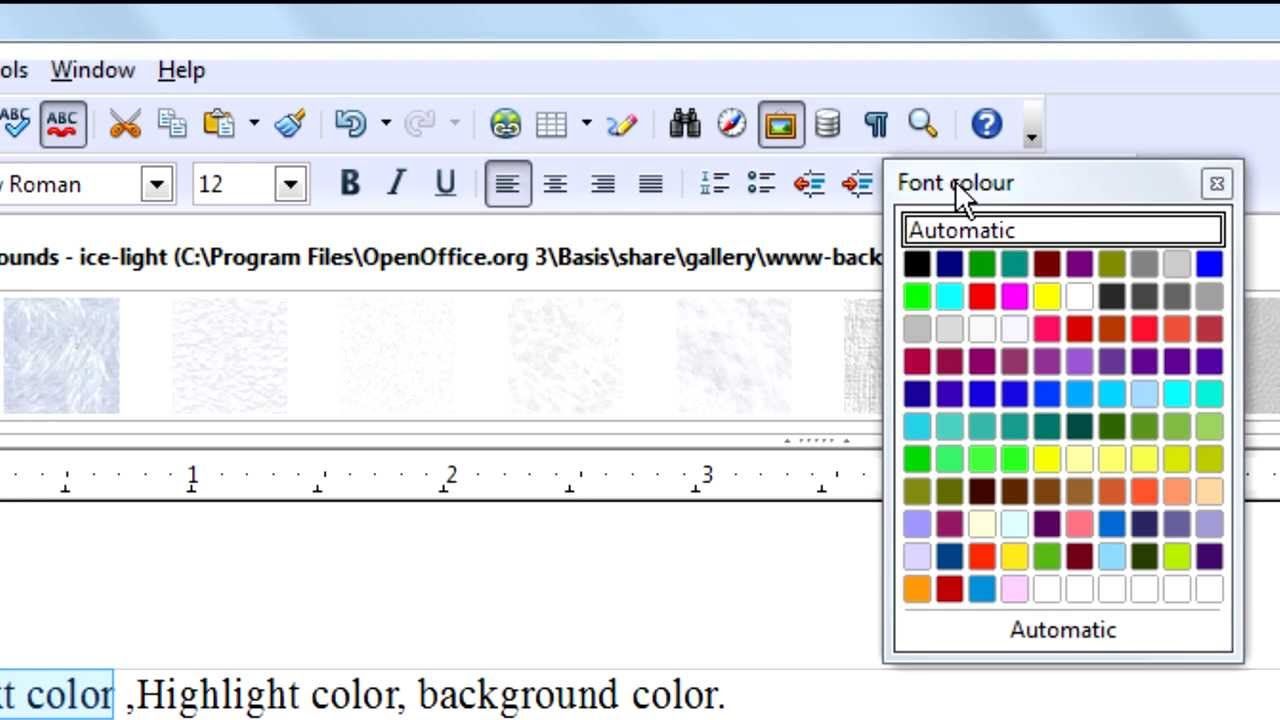Openoffice Org Writer Tutorial Text Color Highlight