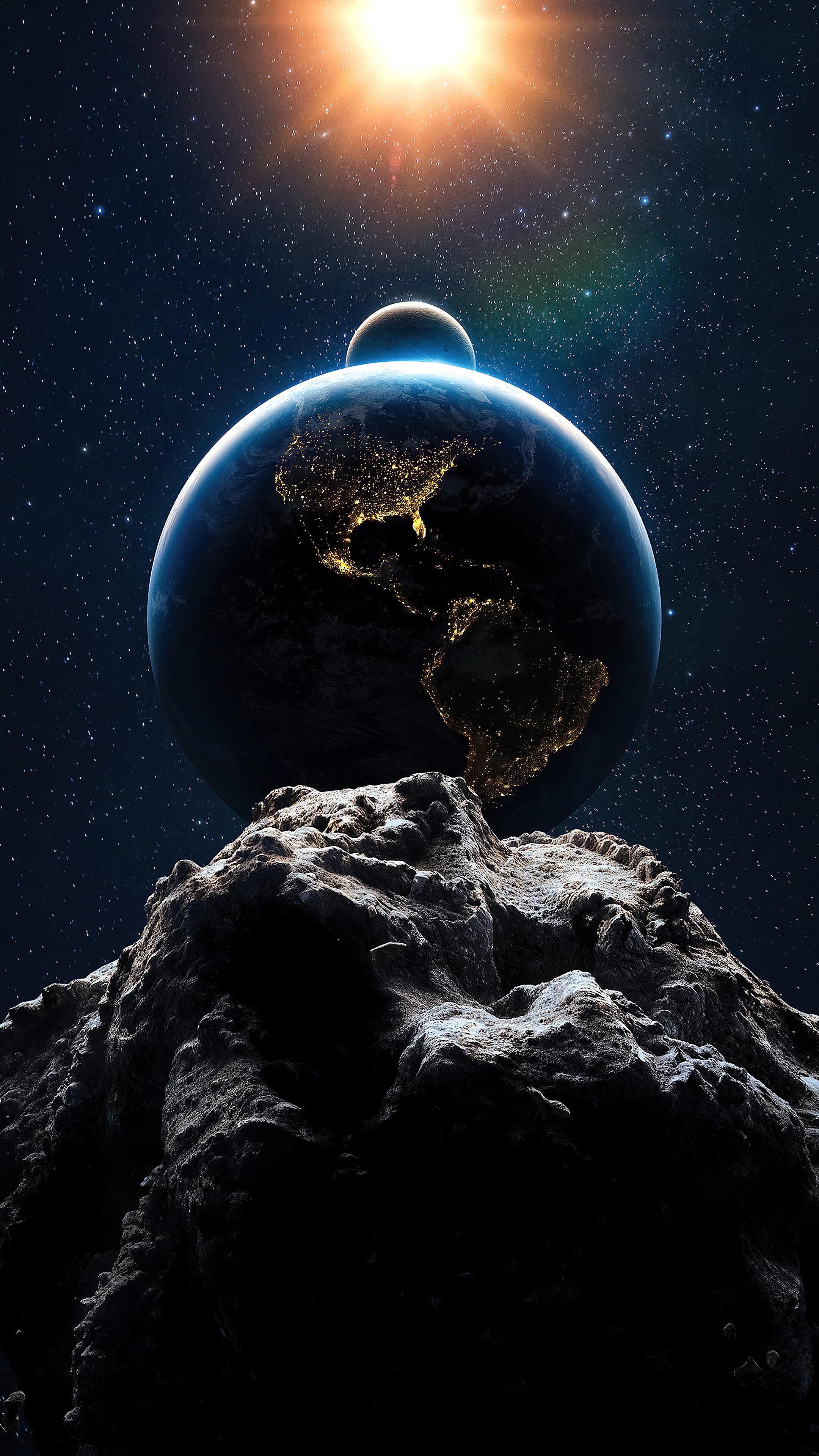 Asteroid Earth 4k Wallpaper iPhone HD Phone 5100f