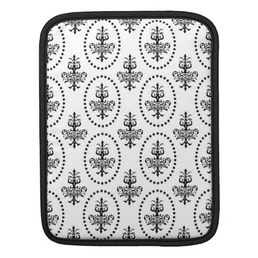 Black And White Damask Chandelier Wallpaper Sleeve iPad Sleeves