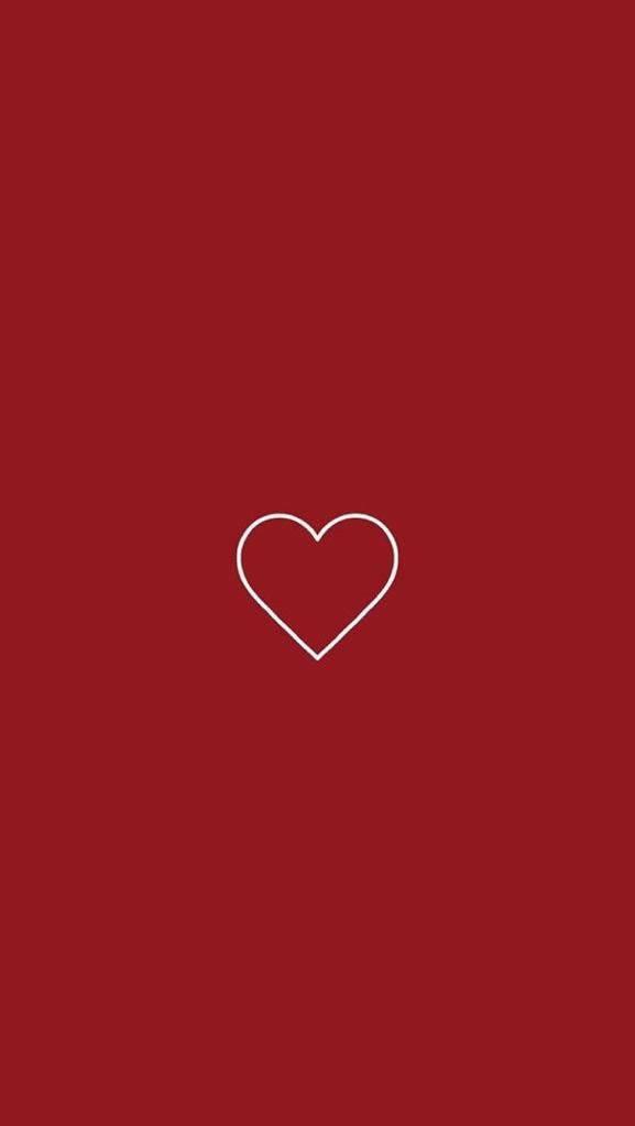 Aesthetic iPhone X Red Heart Icon Wallpaper