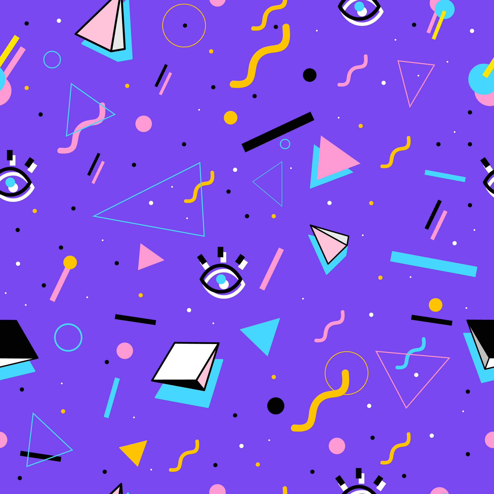 80s Blue Style Pattern Wverxbrodu4dh73q Wallpaper