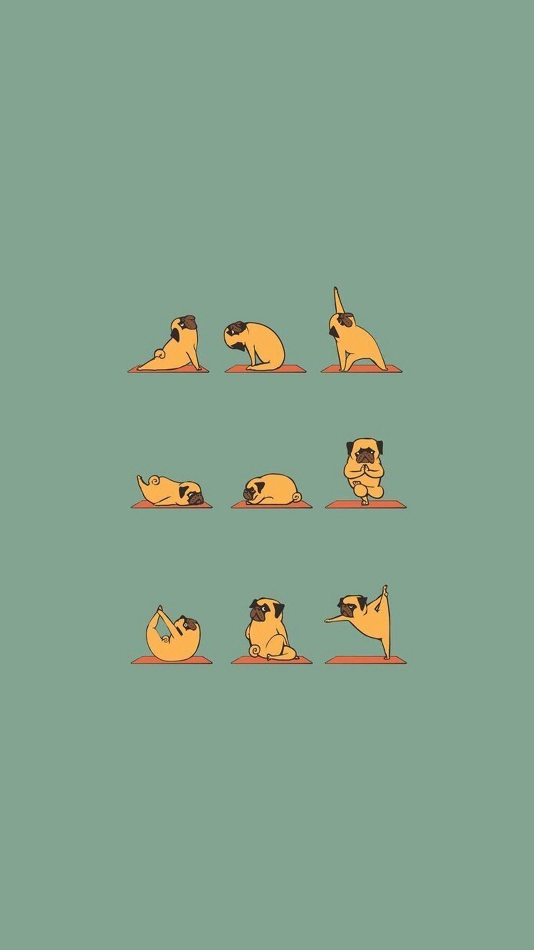 Funny Pug Doing Yoga iPhone Plus Wallpaper Eva