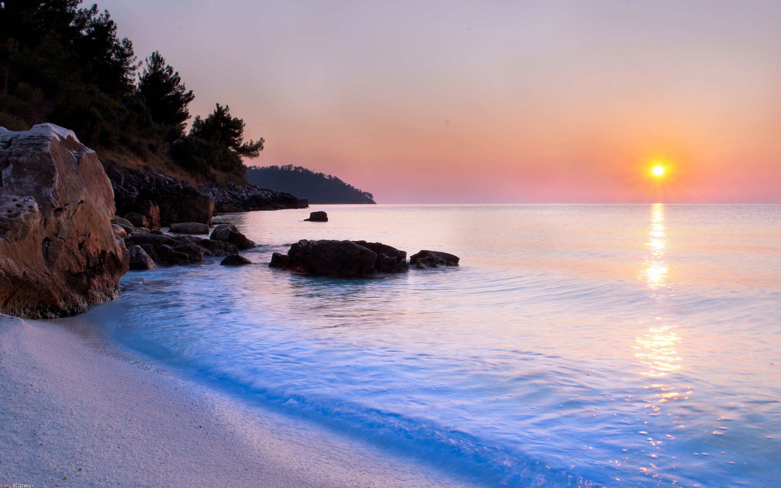 Silent beach evening sunset wallpaper 2560x1600 31785