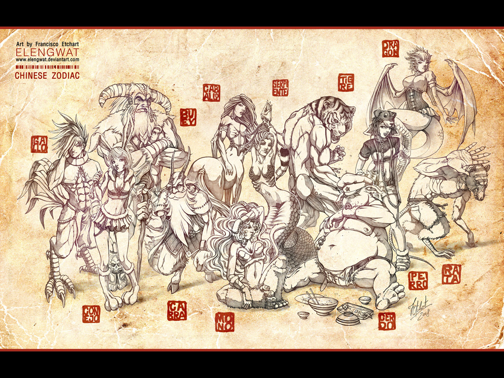 Chinese Zodiac Wallpaper by FranciscoETCHART