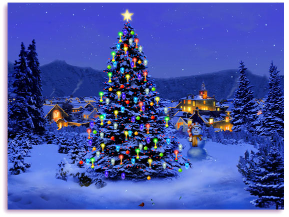 Christmas Tree Windows Holiday Desktop Wallpaper