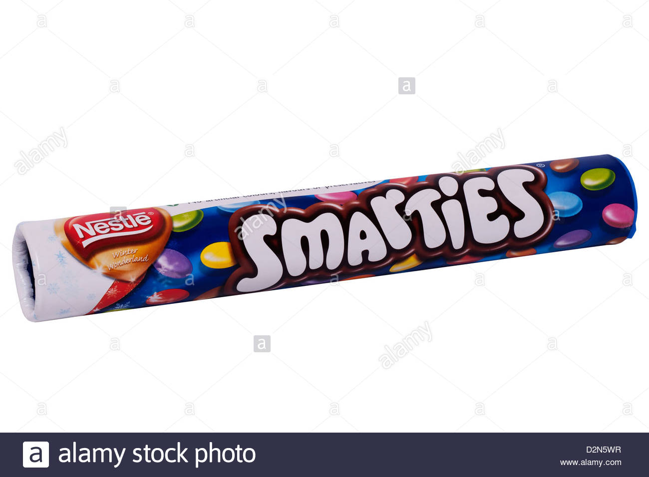 A Tube Of Nestle Smarties On White Background Stock Photo