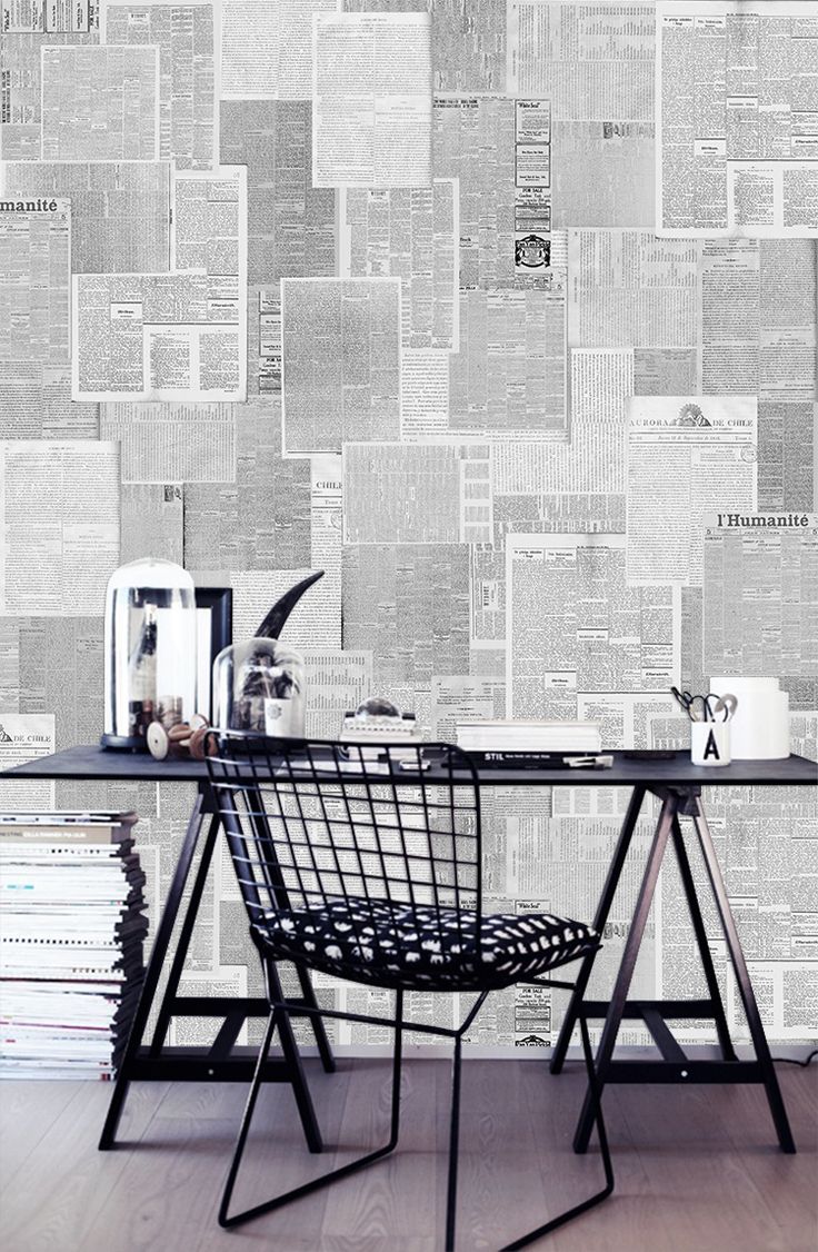 wallpaper accent wall DIY Crafts to Make with Old Newspapers and
