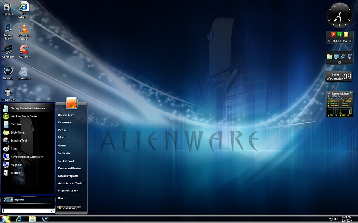 Raton Windows 7 Alienware 1200x750