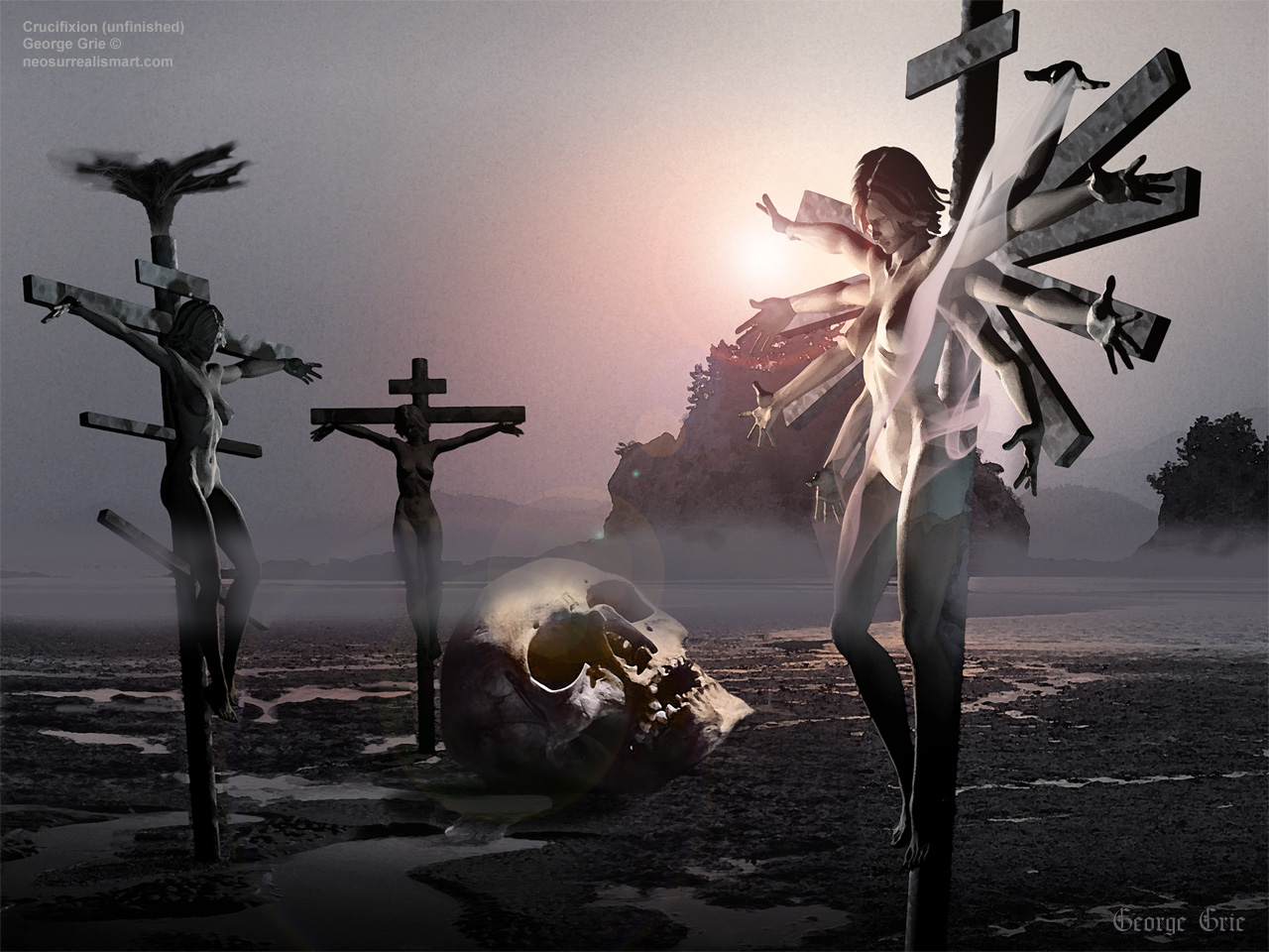Crucifixion Or Kali Bhavatarini Unfinished Surreal Art Surrealist