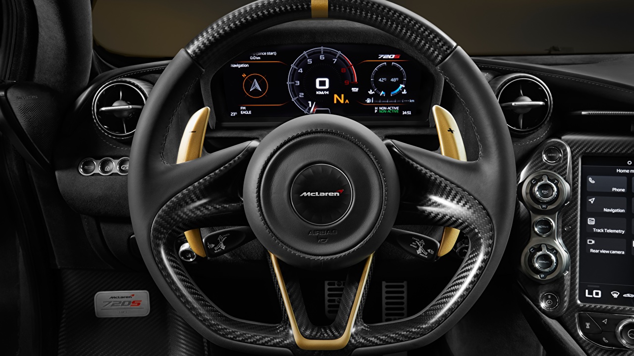 Image Mclaren Steering Wheel Limited Edition Grey Gold 720s Cars