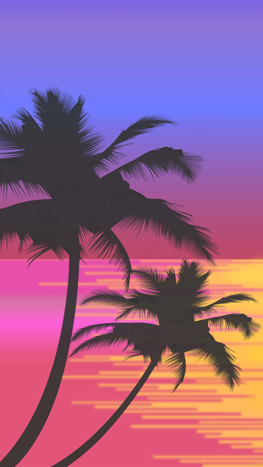 A Vivid Sunset And Stunning Skyline Through Tree Wallpaper
