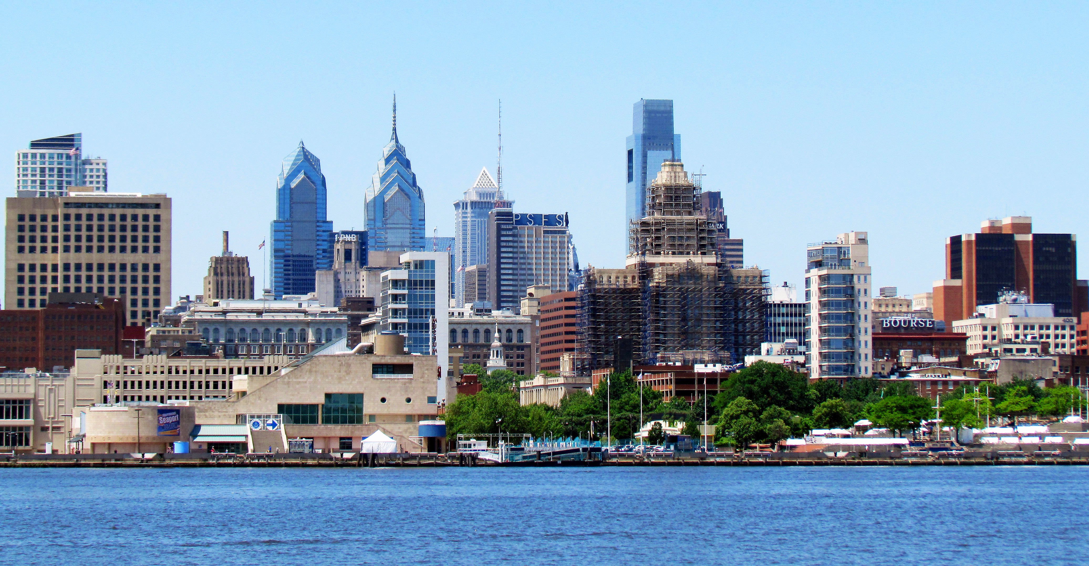 Philadelphia Penns Landing Center City Skyline Wallpaper