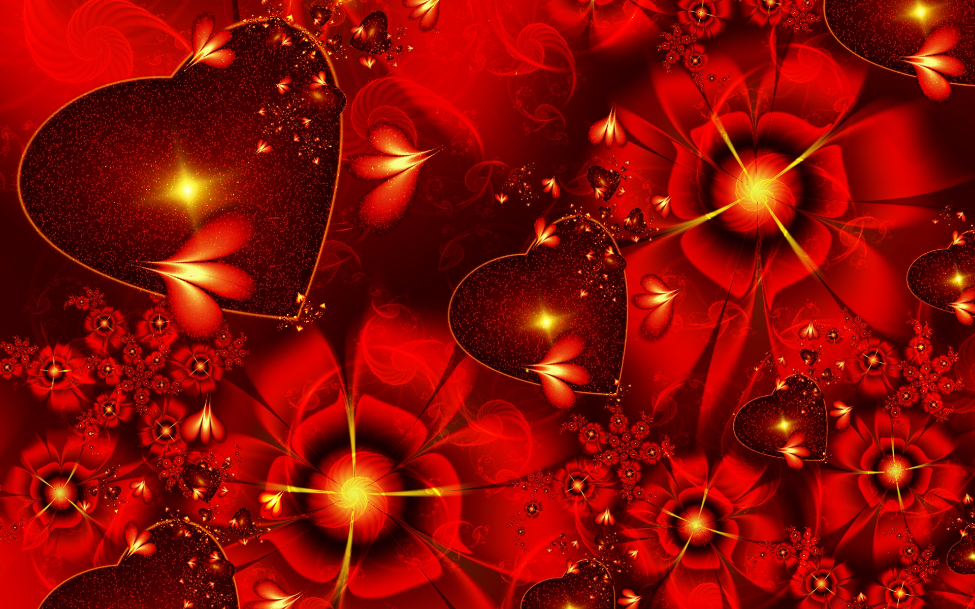 3d Abstract Happy Valentines Day Wide Wallpaper With