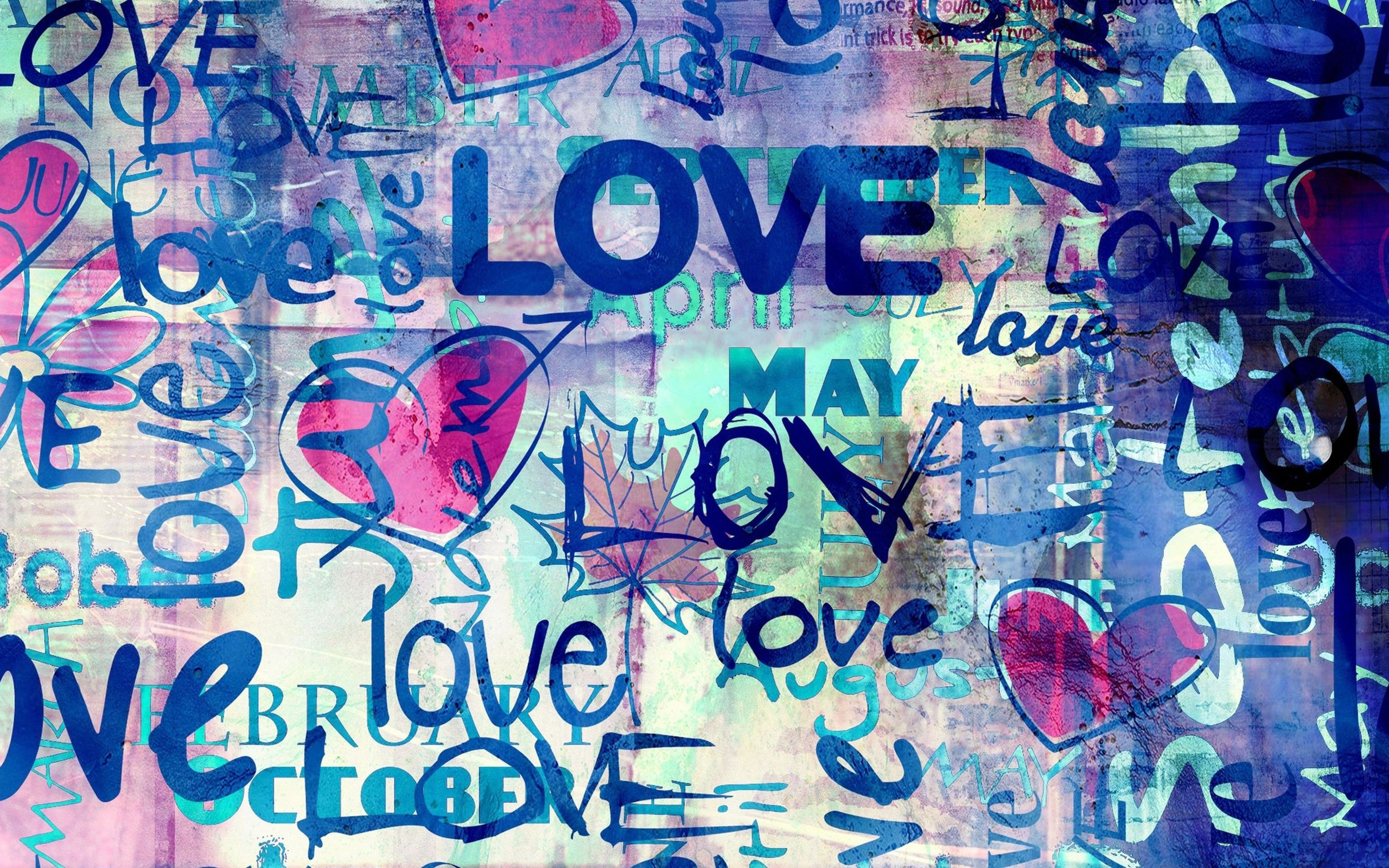 Wallpaper Graffiti Love HD Background Desktop