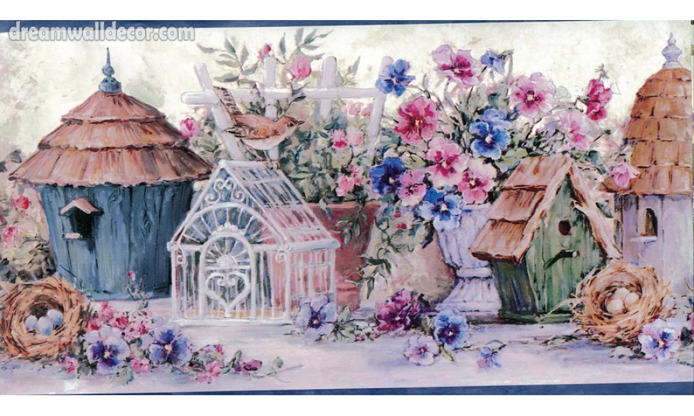 🔥 Free download Bird Houses Blue Flowers And Bird Houses Wallpaper