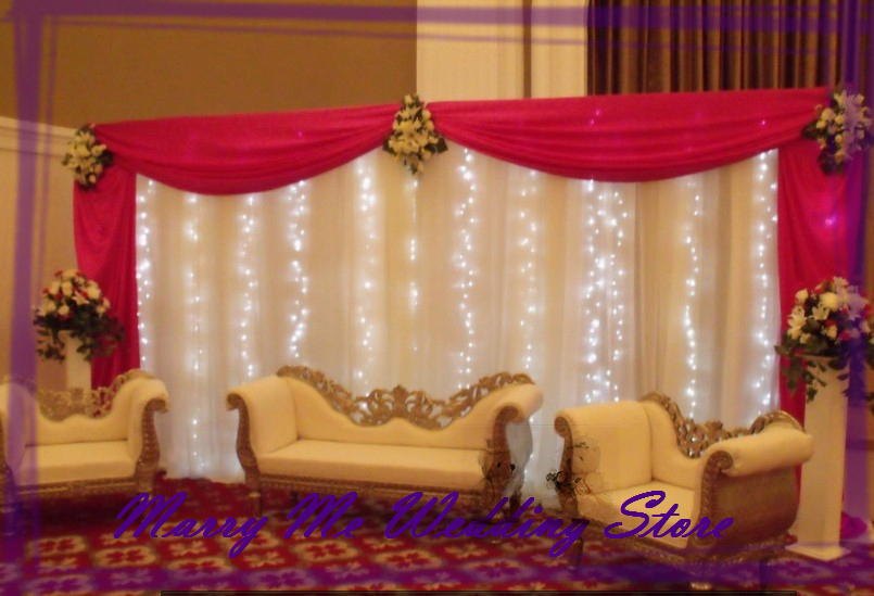  Curtain with Detachable Swag Party Decoration Background Curtain Free