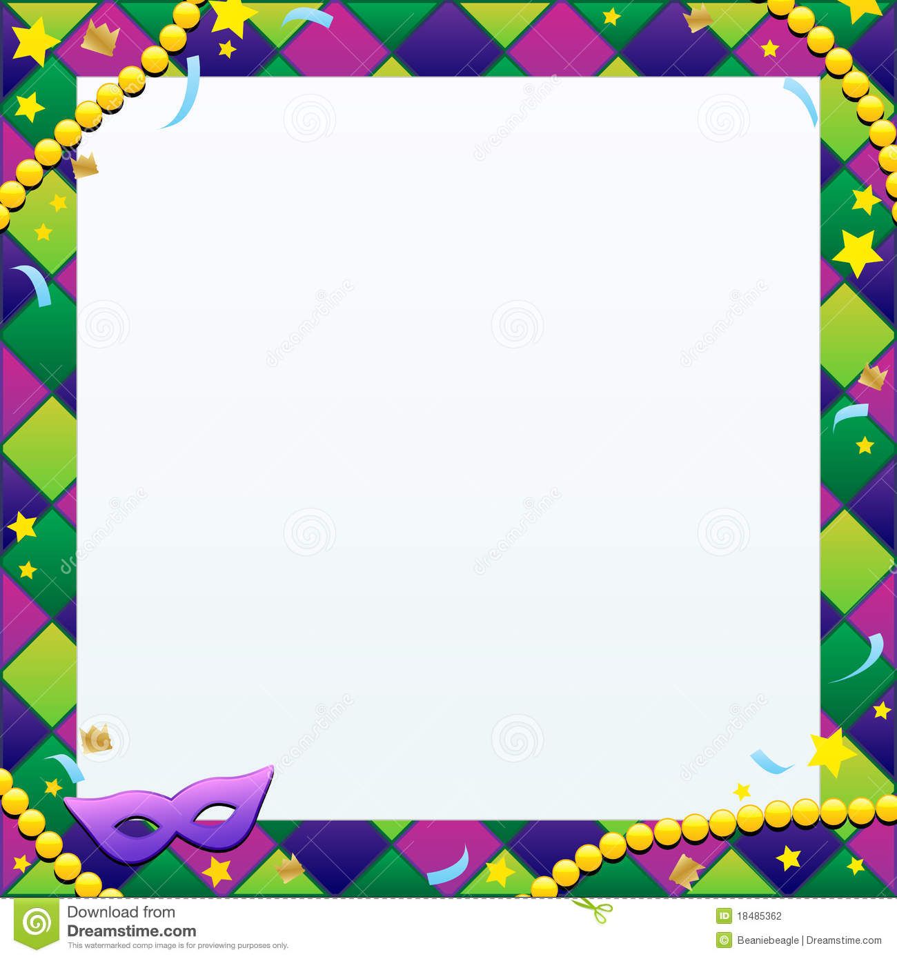 Mardi Gras Borders Background An Illustration Of A