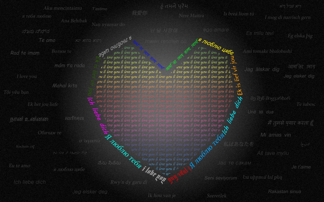 Love Heart In Words Wallpaper