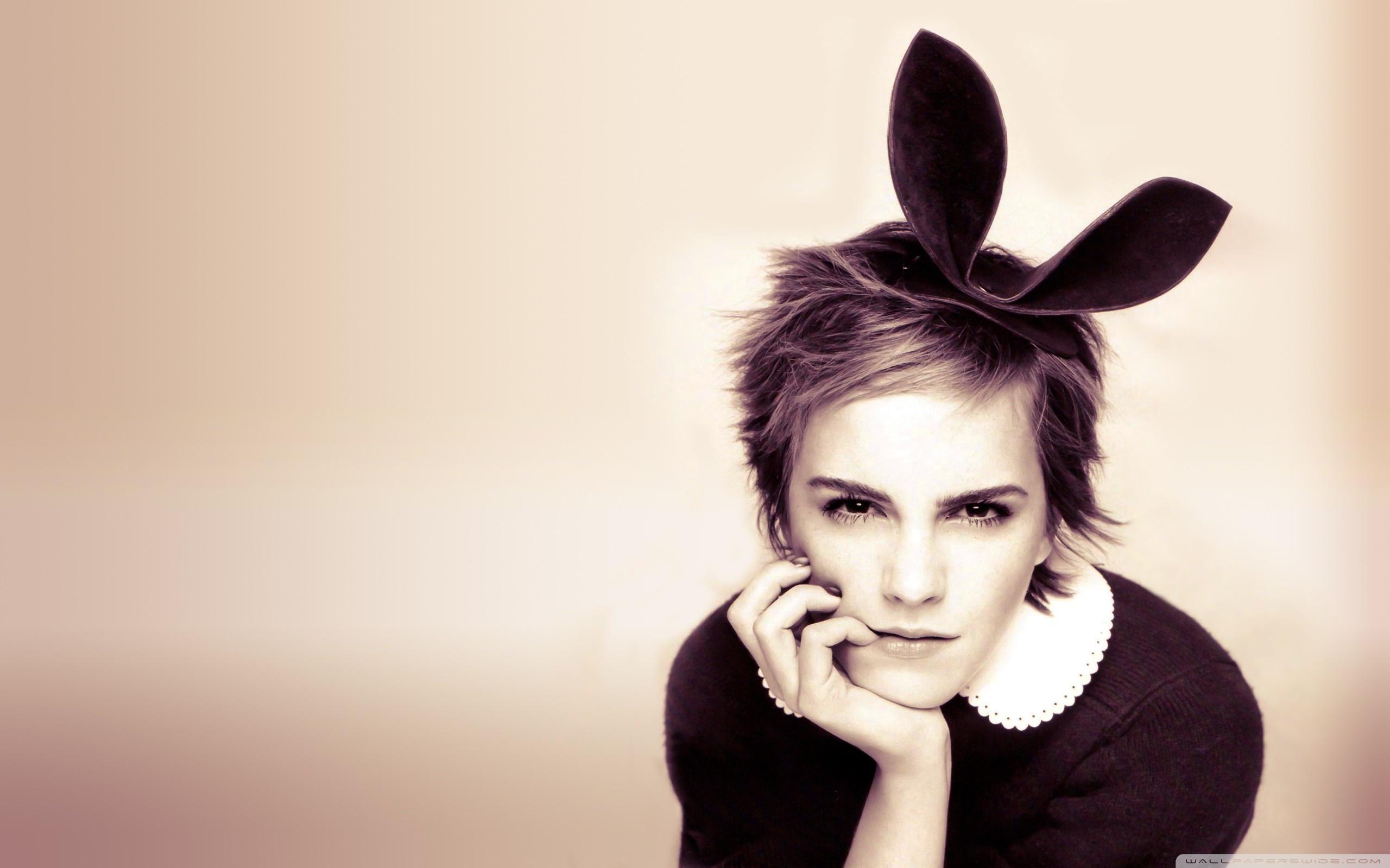 Emma Watson With Bunny Ears Ultra HD Desktop Background Wallpaper