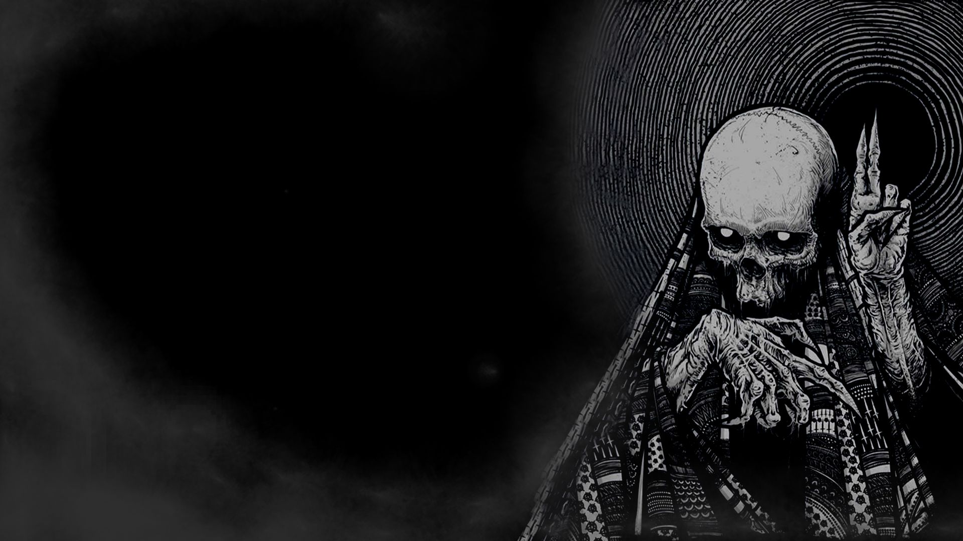 Dark Horror Skeleton Skull Occult Evil Wallpaper