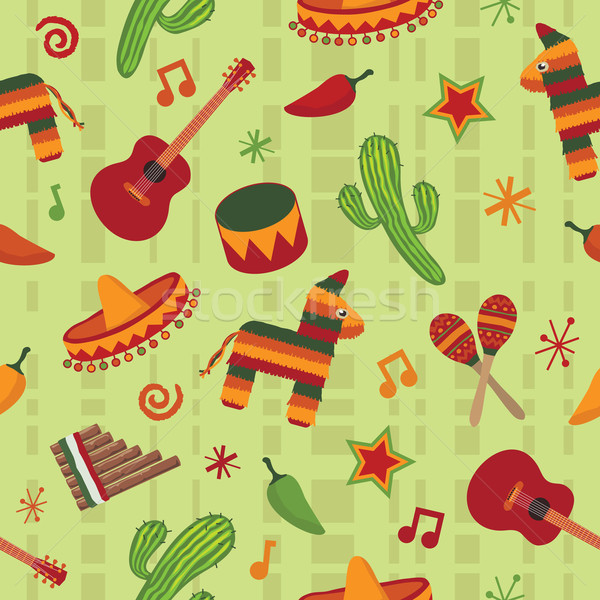  illustration seamless mexican pattern wallpaper with clipping mask