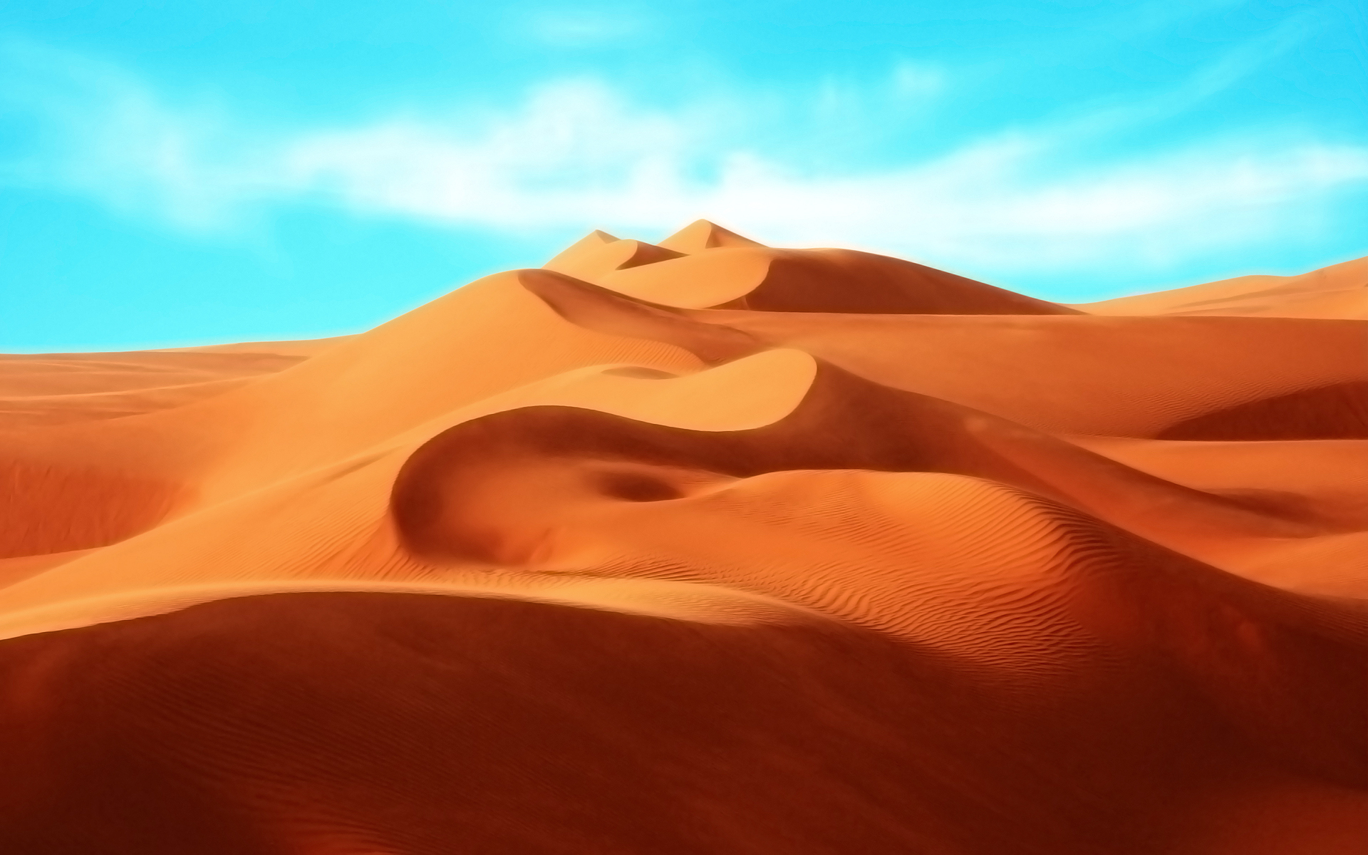 Lights flooding the desert sands from the sky 6K wallpaper download