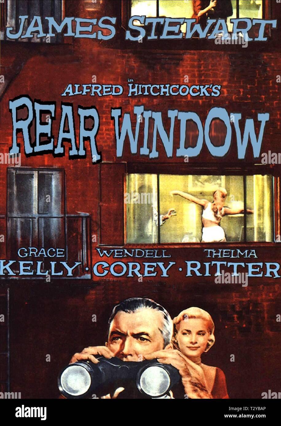 James Stewart Grace Kelly Poster Rear Window Stock Photo