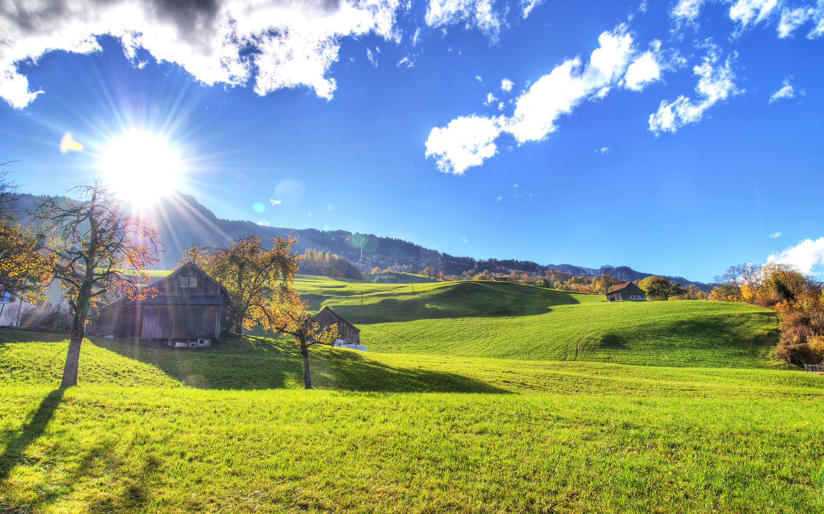 Sunny Autumn Day In The Country Widescreen Wallpaper Wide