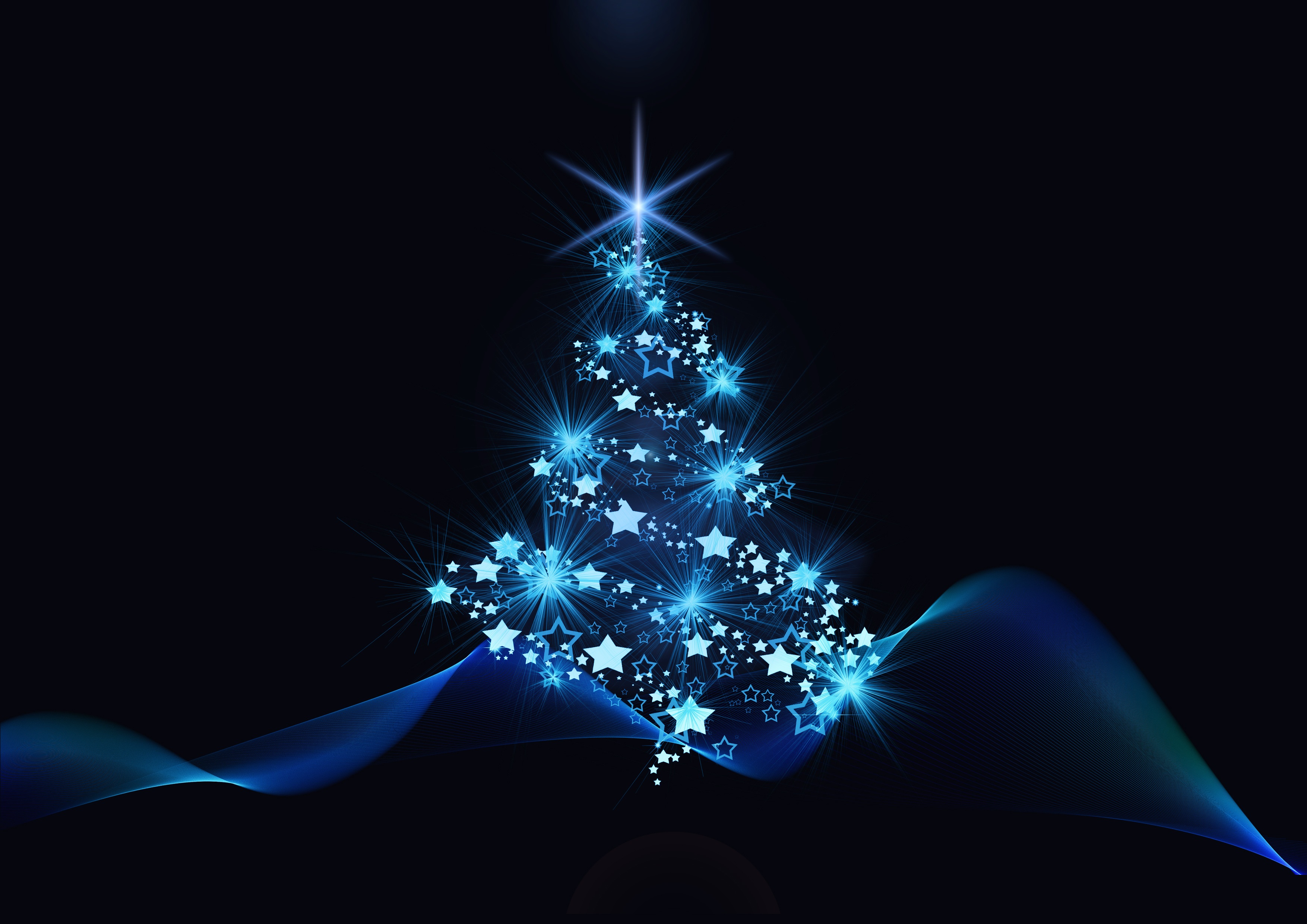 Blue Christmas Tree By Gerd Altmann
