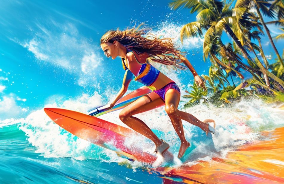 Girls Surfing Wallpaper