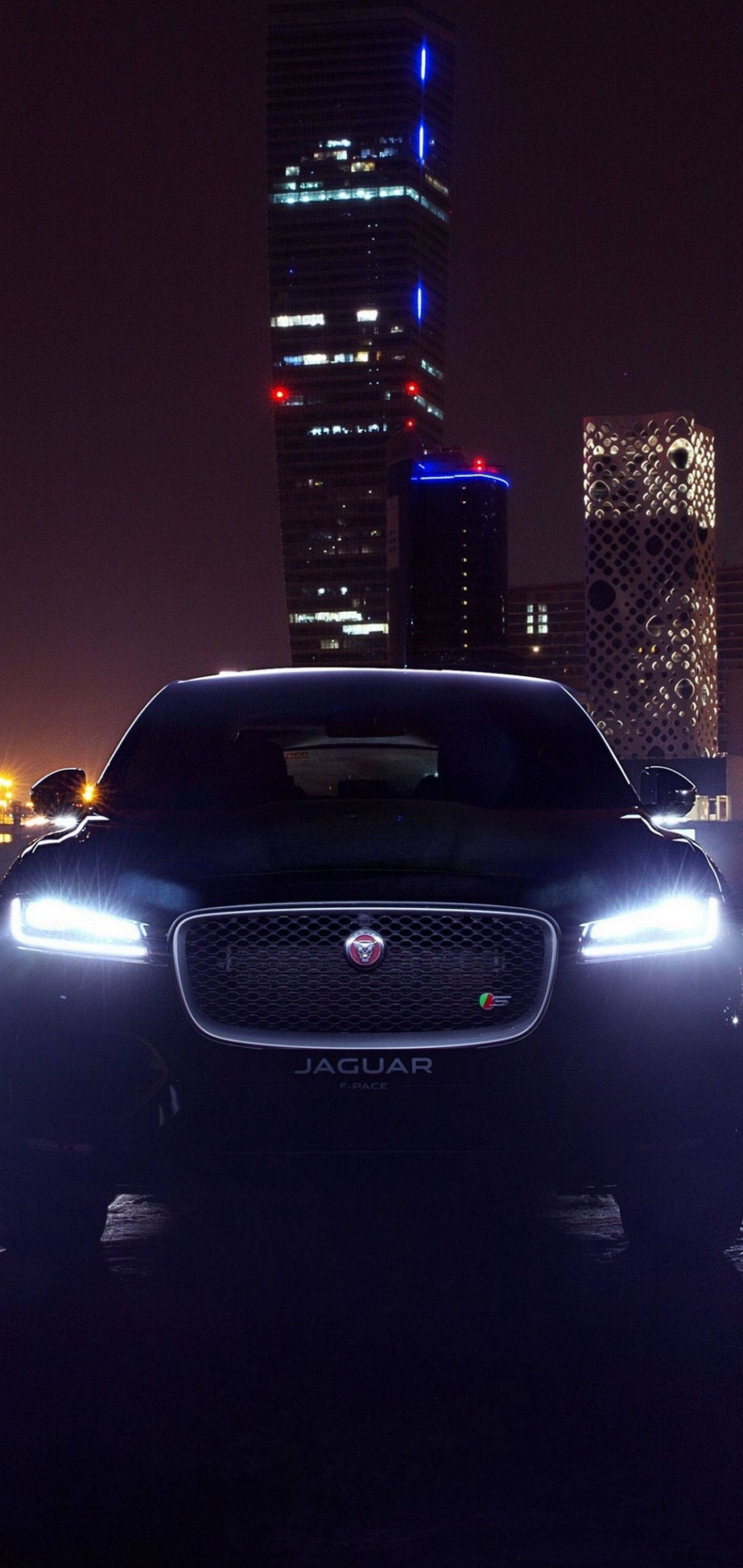 Download Black Jaguar Car At Night Wallpaper