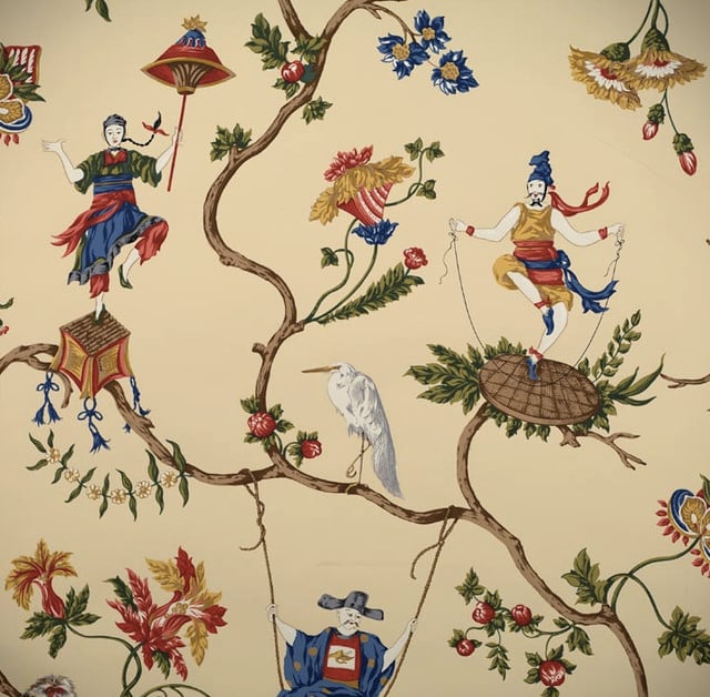 Ming Circus Wallpaper   Asian   Wallpaper   by Passementeries 640x628