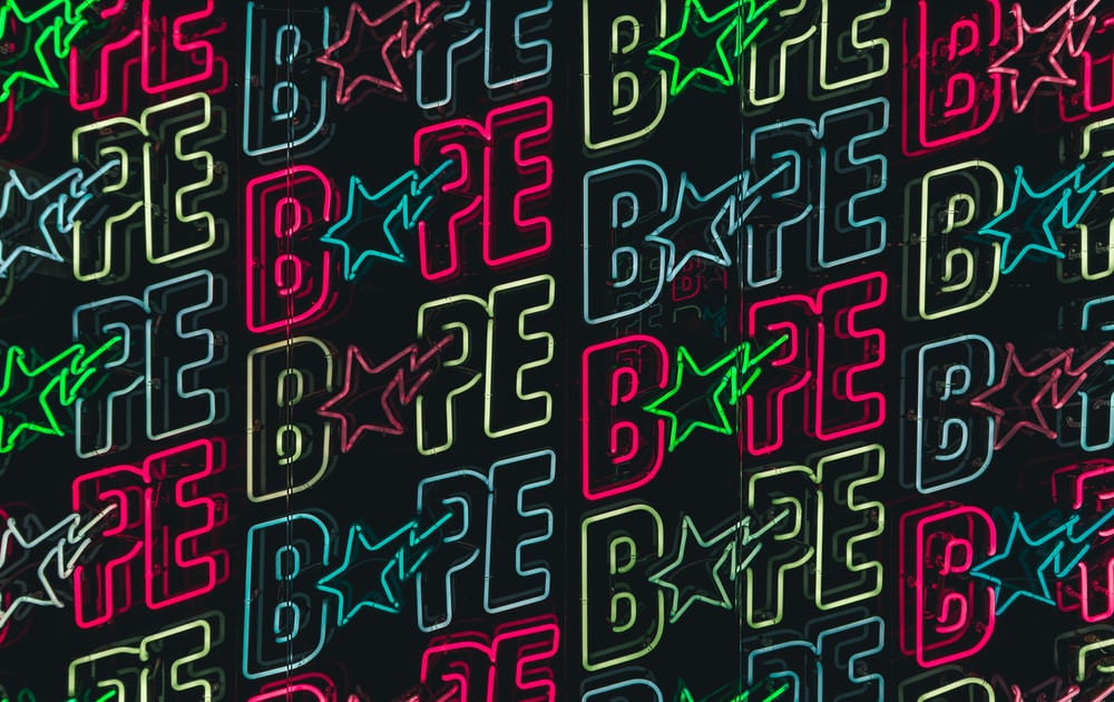 Bape Neon Logo Wallpaper Photo Light Image