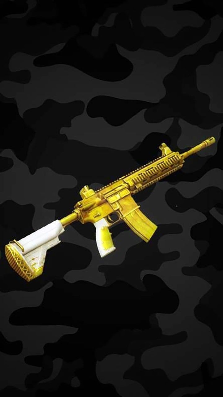 Golden M416 Skin Gunart In Mobile Guns Wallpaper
