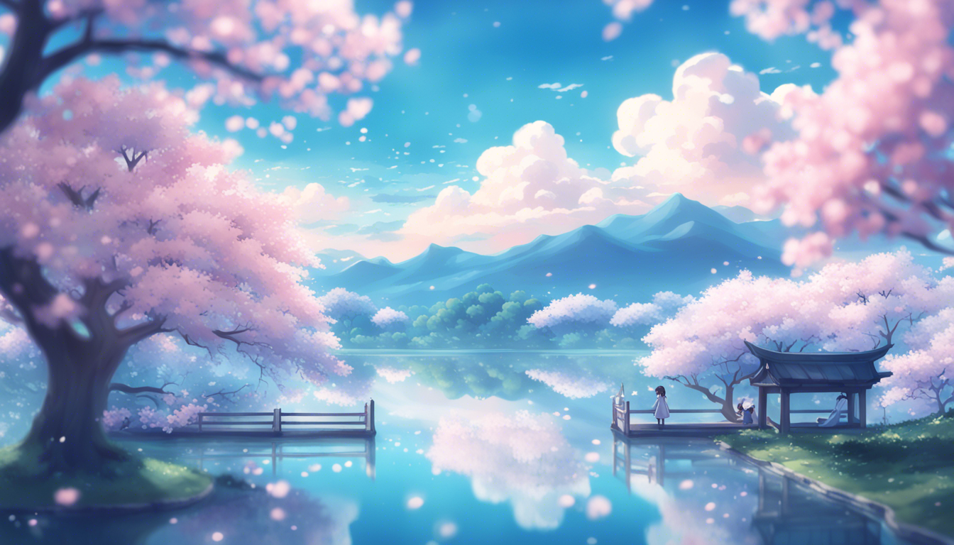 Blue Pastel Aesthetic Anime Desktop Wallpaper