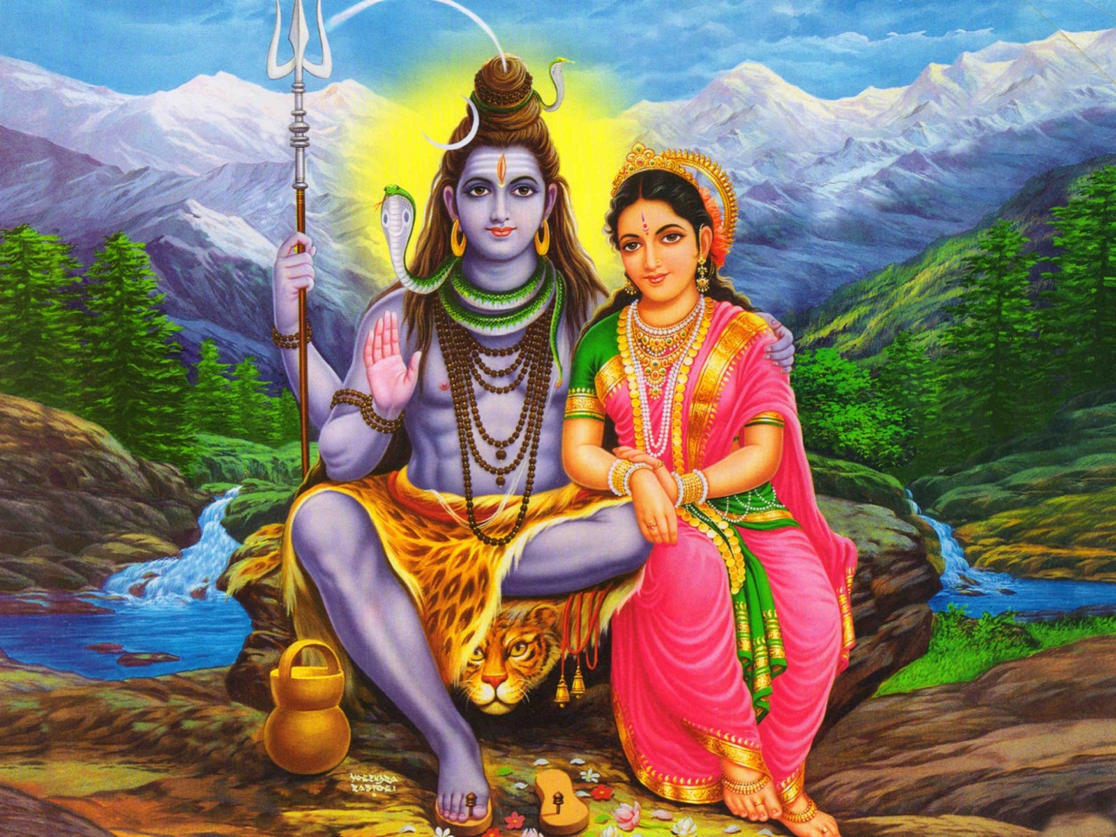 Happy Shivratri Lord Shiva And Parvati HD Wallpaper Rocks